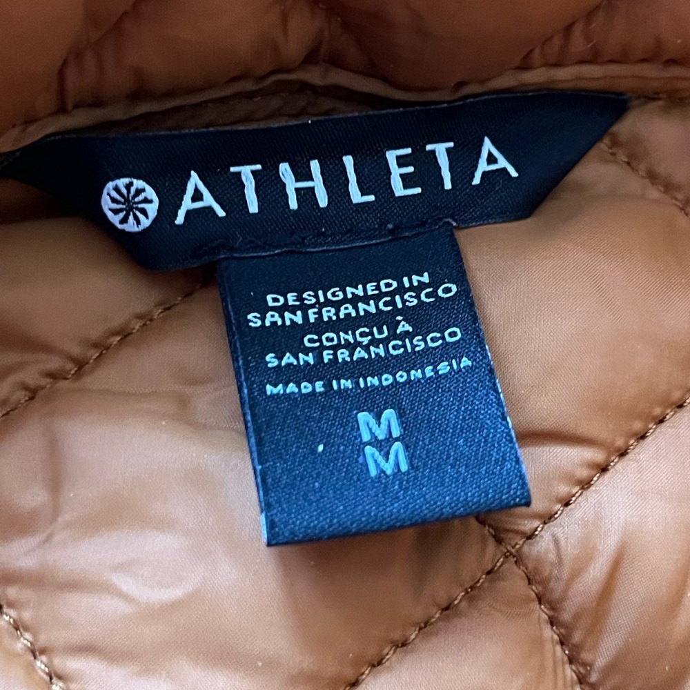 Athleta Whisper Featherless insulated nylon rust Quilted puffer Jacket size M - Picture 5 of 10